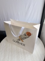 Biodegradable Recyclable White Paperboard Boxes Hand-Held Drawstring Paper Bags Jewelry Gifts Clothing Shopping Food Custom Logo