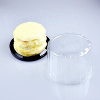 Boîte d'emballage pour gâteaux ronds en plastique PET jetable de 6 et 7 pouces avec couvercle transparent en forme de dôme
