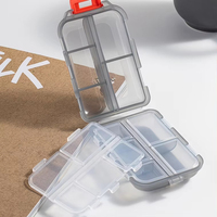 Boîte de rangement pour pilules en plastique résistante aux enfants, étanche, anti-humidité, pliable, multi-compartiments, conteneur portable scellé