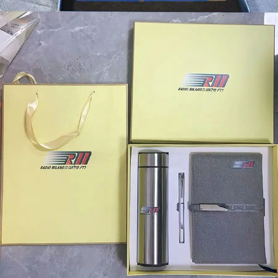 2023 Promotional & Business Gifts Thermal Mug And Notebook With Pen SetFlask Gift Set Stationary Gift Set