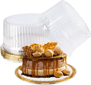 10-11 Plastic Disposable Cake Containers Carriers with Clear Dome