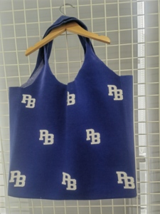 Blue Knit <b>Tote</b> <b>Bag</b> <b>Large</b> Capacity Shoulder Handbag Anchor Letter Pattern <b>for</b> Daily Shopping <b>Travel</b> - Product Image 6