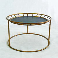 Table basse INNOVA en fer doré antique rustique, design décoratif durable, portable, facile à assembler, meubles de salon