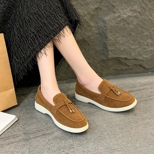 Wholesale Spring Summer New Arrival Womens Slip on Loafers Plus Size <b>Flat</b> Soled <b>Suede</b> Leather Breathable Wear Resistant - Product Image 3