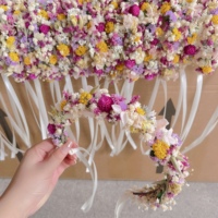 Couronne de fleurs 100% faite à la main, guirlande de fleurs séchées naturelles, mariée bohème, exquise, écologique, décoration extérieure, cadeau pour la Saint-Valentin