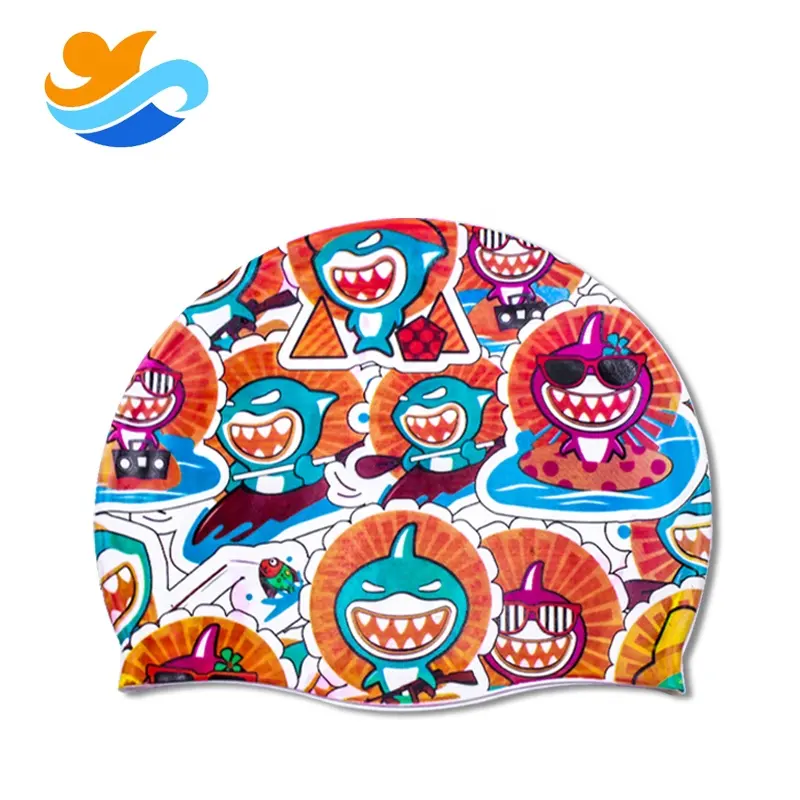 Kids大人Cartoon Funny Cute Waterproof Good Quality Silicone Swimming Cap