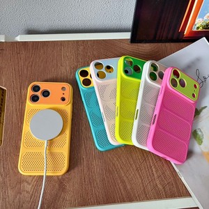 Coque de téléphone portable givrée en nid d'abeille, couleur néon tendance, avec chargement magnétique et refroidissement, pour iPhone 18 17 16 15 Pro Max, coque arrière rigide - Product Image 2