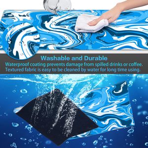 Grand <span class=keywords><strong>tapis</strong></span> <span class=keywords><strong>de</strong></span> <span class=keywords><strong>souris</strong></span> personnalisé à motif <span class=keywords><strong>de</strong></span> marbre bleu blanc Base en caoutchouc antidérapante <span class=keywords><strong>Tapis</strong></span> <span class=keywords><strong>de</strong></span> <span class=keywords><strong>souris</strong></span> <span class=keywords><strong>de</strong></span> jeu durable et résistant à l'eau pour le bureau - Product Image 3