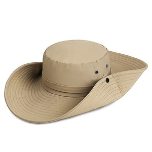 Wide Brim Bucket Hat Sun Protection Breathable Waterproof Outdoor Hiking Fishing Hat For Men Adult Foldable Beige Black Coffee - Product Image 5
