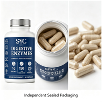 SYC BIO Formule d'enzymes digestives à base de plantes en capsules, 60 capsules, marque privée, OEM, ODM, prix d'usine, vente en gros