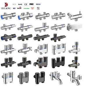 Valve d'angle de coulée en laiton gris Gunmetal à <span class=keywords><strong>double</strong></span> contrôle pour WC baignoire douche machine à laver inverseur d'eau - Product Image 6