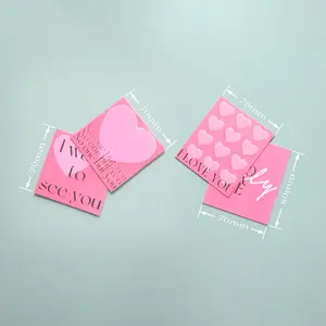 Custom Brand Logo Hangtag Specialty Pink Heart Paper Clothing Hang Tag