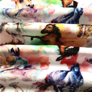 Tissu Doux Imprimé Personnalisé 100% <span class=keywords><strong>Polyester</strong></span> 330GSM Infusé de Spandex, Résistant à l'Eau et au Vent, Double Face, Thème Animalier pour Bébé - Product Image 5