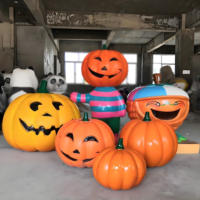Grande sculpture extérieure de citrouille d'Halloween en fibre de verre Accessoires de modèle créatif drôle de Pâques