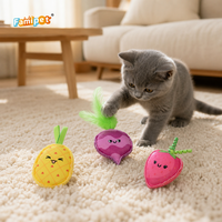 Jouet en peluche doux et froissé pour chaton, série fruits colorés sur le thème du printemps, personnalisé par le fabricant Famipet, avec herbe à chat