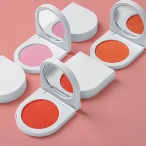 Paleta de blush para maquiagem vegana por atacado, blush de marca própria para maquiagem em pó branco prensado de longa duração