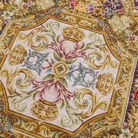 192x286cm Maßgefertigter Handgewebter Savonnerie Handgeknüpfter Wollteppich - Luxuriöser Vintage Europäischer Stil Blumenmuster Extra Dick