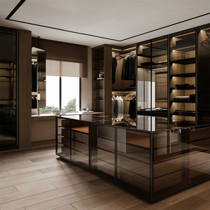 <span class=keywords><strong>Armadio</strong></span> in Legno di Stile Moderno e Lussuoso con Porte in Vetro, Grande Capacità, Durevole, per <span class=keywords><strong>Camera</strong></span> <span class=keywords><strong>da</strong></span> <span class=keywords><strong>Letto</strong></span> di Villa, Prodotto a Foshan - Product Image 6