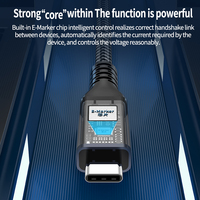 Nylon jalinan Usb 3.2 Gen2 Tipe C 20Gbps, jalinan nilon sudut kanan 90 derajat, transmisi Data Usb C ke Usb C Thunderbolt 3 kabel