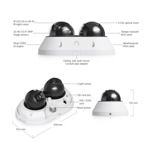Ubiquiti UVC-AI-MS-2-W 16MP Dual-Lens 2.33x Optical <b>Zoom</b> AI Security <b>Camera</b> Ubiquiti UVC-AI-MS-2-W W1172 - Product Image 2