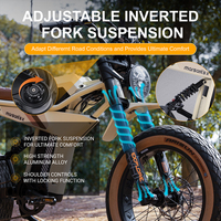Vélo électrique à gros pneus, stock US, pour neige et tout-terrain, longue autonomie, batterie lithium amovible 48V