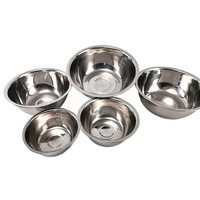 Offre Spéciale : Ensemble de 5 Ustensiles de Cuisine en Acier Inoxydable – Assiettes à Salade avec Échelle, Bol à Soupe, Moule à Gâteau, Outils de Cuisson et de Pâtisserie