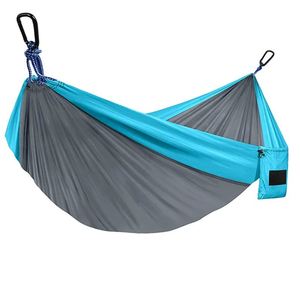 Hamaca Doble de Nailon Plegable para Exteriores, Tipo Paracaídas, Ligera, para Camping - Product Image 1