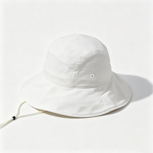 Chapeau de soleil blanc à large bord pour femme, protection UV UPF 50+, style bob <span class=keywords><strong>avec</strong></span> sangle sous le menton, broderie 3D, décontracté pour l'extérieur - Product Image 4