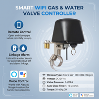 Válvula Inteligente WiFi para Tuberías de Gas con Control de Cierre Automático y Sensor de Fugas de Agua con Alarma para la Aplicación Tuya