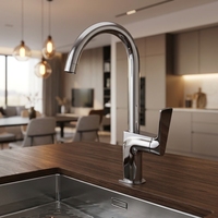 Robinet de cuisine plaqué de haute qualité, mitigeur monocommande eau chaude et froide, bec pivotant à 360° pour cuisine commerciale et domestique