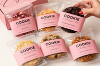 Op maat bedrukte, matglazen staande zipzak met transparant venster voor biscuit- en koekjesverpakkingen