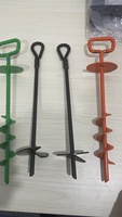 Kit de anclaje a tierra, gancho de anclaje resistente de hélice ancha de 3 "con eje de acero sólido para columpio, toldos de tienda de campaña