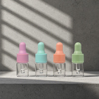Bouteilles d'huile essentielle vides, flacons compte-gouttes en verre avec bouchon coloré, petits flacons compte-gouttes transparents, emballage cosmétique en gros
