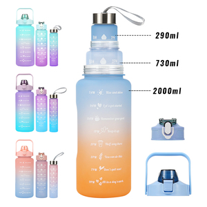 Bouteille d'eau en plastique dégradé pour le sport et la randonnée avec couvercle <span class=keywords><strong>à</strong></span> bouton-poussoir anti-fuite - Product Image 4