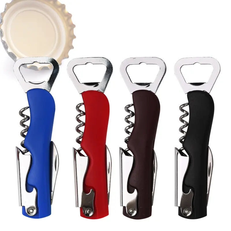 Multifunction Plastic And Stainless Steel 3 In 1 Wine And Bottle Opener Corkscrew
