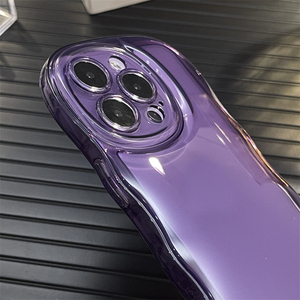 Custodia per telefono con paraurti di lusso viola verde e ricci per <span class=keywords><strong>iPhone</strong></span> 16 Pro Max 15 14 <span class=keywords><strong>11</strong></span> Pro <span class=keywords><strong>Cover</strong></span> in <span class=keywords><strong>Silicone</strong></span> morbido <span class=keywords><strong>trasparente</strong></span> antiurto - Product Image 5