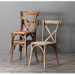 Chaises de cuisine en bois à dossier en X, chaises de restaurant, bistro, café, salle à manger, en vente - Product Image 2