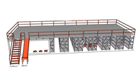 Rak Penyimpanan Lantai, Rak Kelas Berat Sistem Gudang Dapat Disesuaikan Struktur Baja Dilapisi Bubuk Multi-Level Prefab Kantor dan Mezzanine
