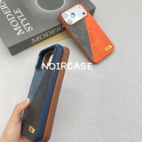 Étui de téléphone en cuir texturé bicolore, coque antichoc professionnelle pour iPhone 17 18 PRO Max, Xiaomi 17 Pro, Samsung S26 Ultra