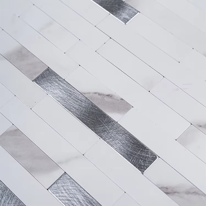 Waterproof <strong>Stick</strong> <strong>on</strong> Laundry Table Surround Bathroom Marble Look Mixed Color Self Adhesive Mosaic Wall <strong>Tiles</strong> - Product Image 2