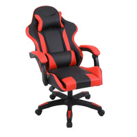 Chaise de jeu E-sports, dossier haut, inclinable, appui-tête, hauteur réglable, pivotante, en cuir, ergonomique, pour la maison/le bureau