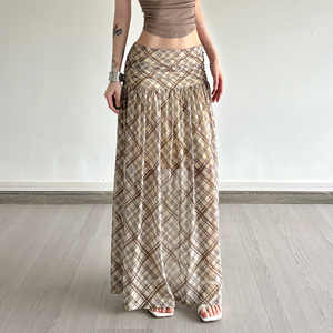 Falda Maxi Larga Estilo Vacaciones en la Playa para Mujer, Informal, Natural, Suave, de Verano, a Bajo Precio, Linda y Chic, con Estampado Floral, Corte en A - Product Image 6