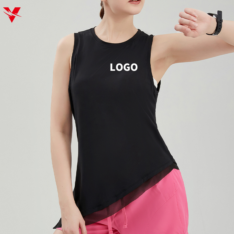 Custom Logo Women Solid Sleeveless Running Vest Sport Gym Fitness Clothing Quick Drying Skin Friendly Ladies Yoga Tank Tops 2129