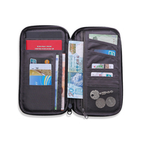 Couverture de billet de document de carte de crédit personnalisée chaude multi-poches cadeau porte-passeport promotionnel mince voyage fermeture éclair portefeuille facture poche