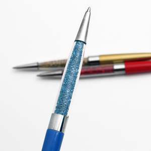 Stylo à bille en métal élégant de style ancien avec décoration en cristal, largeur d'écriture de 1,0 mm, personnalisation avec logo - Product Image 3