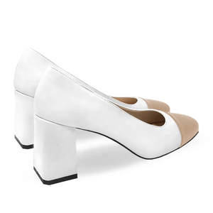 छोटे वर्ग पैर की अंगुली महिलाओं के आरामदायक जूते लघु ब्लॉक एड़ी महिलाओं के काम जूते प्रसिद्ध ब्रांड ODM जूते कारखाने थोक व्यापारी - Product Image 5