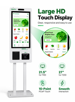 Kiosque sur pied avec écran tactile, support d'affichage pour tablette tactile pour écrans de 21,5 et 27 pouces