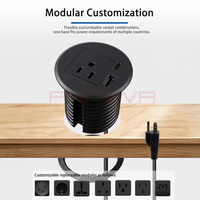Prise de courant encastrée pour bureau, rallonge avec prise US, chargeur de table USB-A Type-C pour canapé, bureau, maison, poste de travail