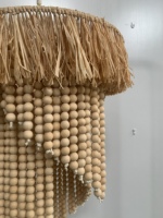 Lustre Bohème de Luxe à Pompons, Suspension Artistique Faite Main en Fibres pour Hall d'Hôtel, Décoration Intérieure de Resort