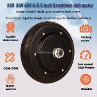 Moteur à moyeu CC sans balais à couple élevé BLDC de 6,5 pouces (6 pouces) avec double arbre simple en PU pour scooter électrique, tondeuse à gazon, servo, robot, chariot, chariot